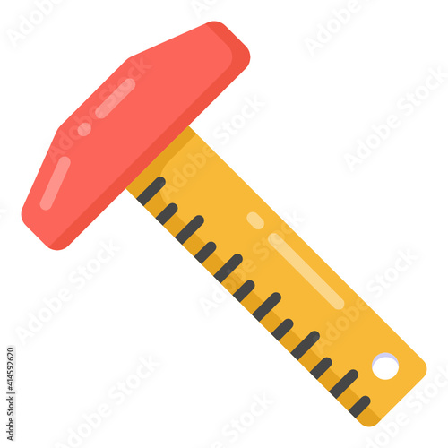 
Measurement tool icon in flat design, ruler vector 

