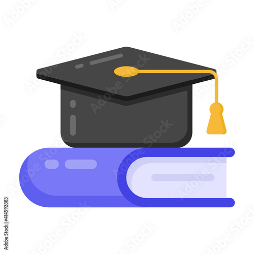 
Academic cap with book, concept of graduation


