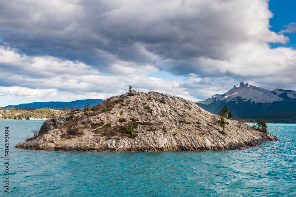 Small Island in a lake at Banff National Park