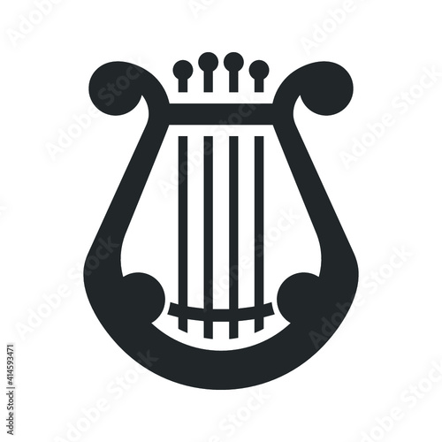 Lyre musical instrument icon