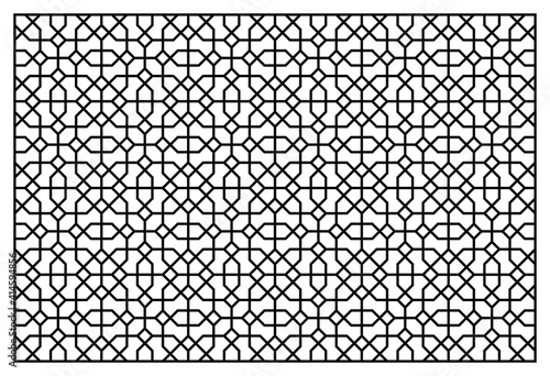 Laser Cutting Template. Decorative Panel. Middle Eastern Geometric Pattern.