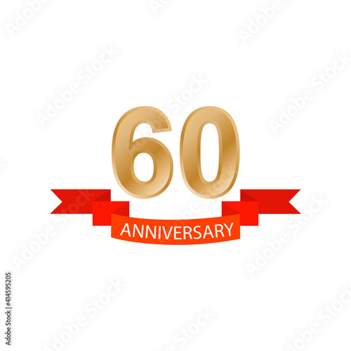 60 year anniversary celebration vector design illustration