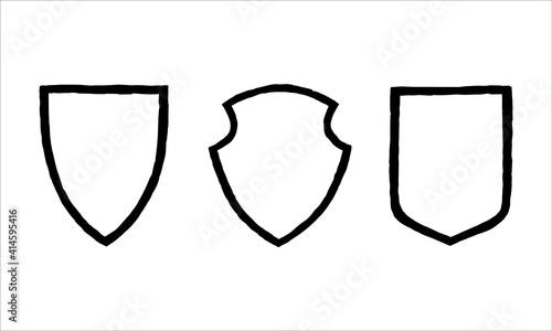 set of shield shape frame for logo template. design for unique retro icon and emblem badge in vector. can use to business, team, decoration, or any other creative concept. Free Download set of shield shape frame for logo template. design for unique retro icon and emblem badge in vector. can use to business, team, decoration, or any other creative concept. - GFXLoad