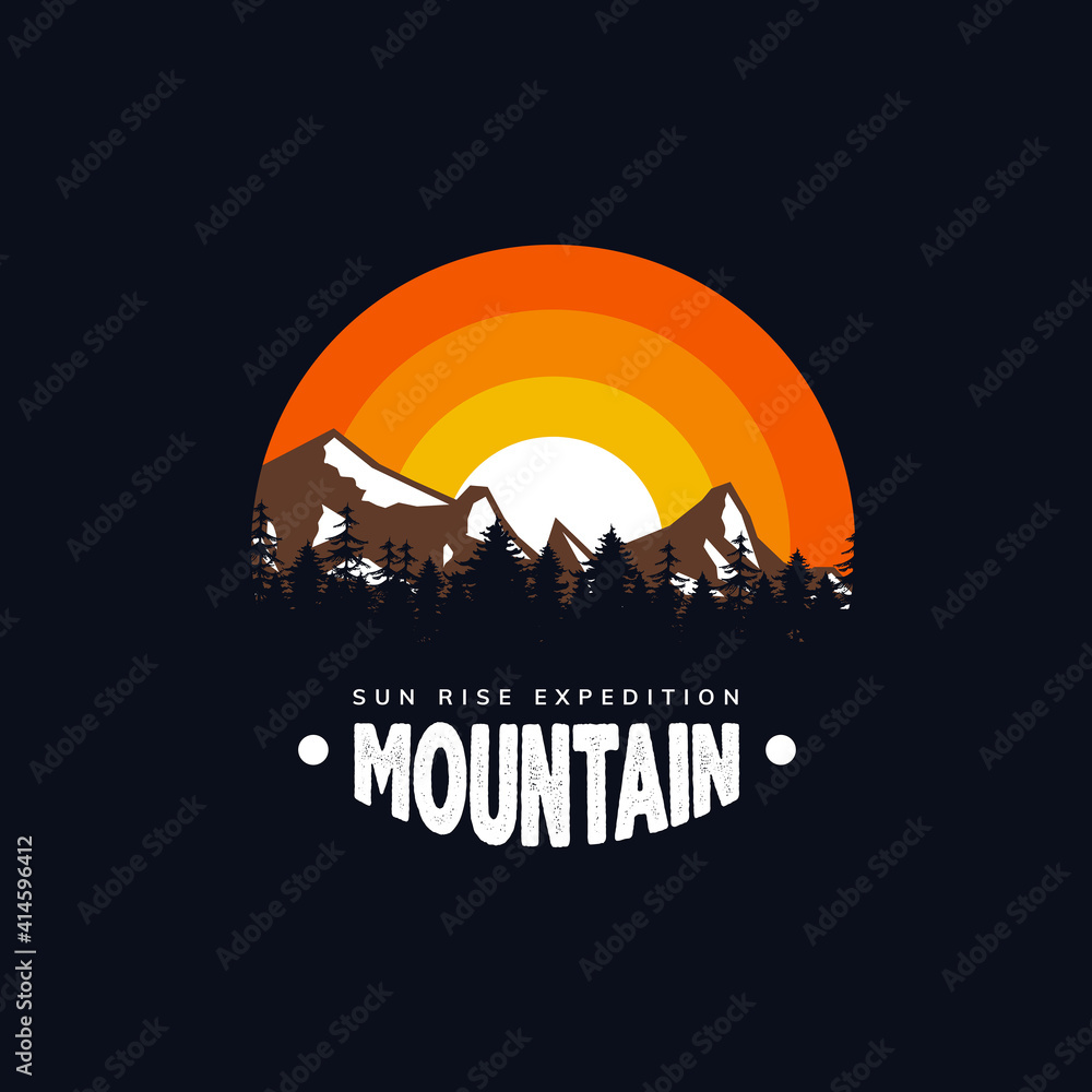 mountain adventure design for logo, badge, emblem and other