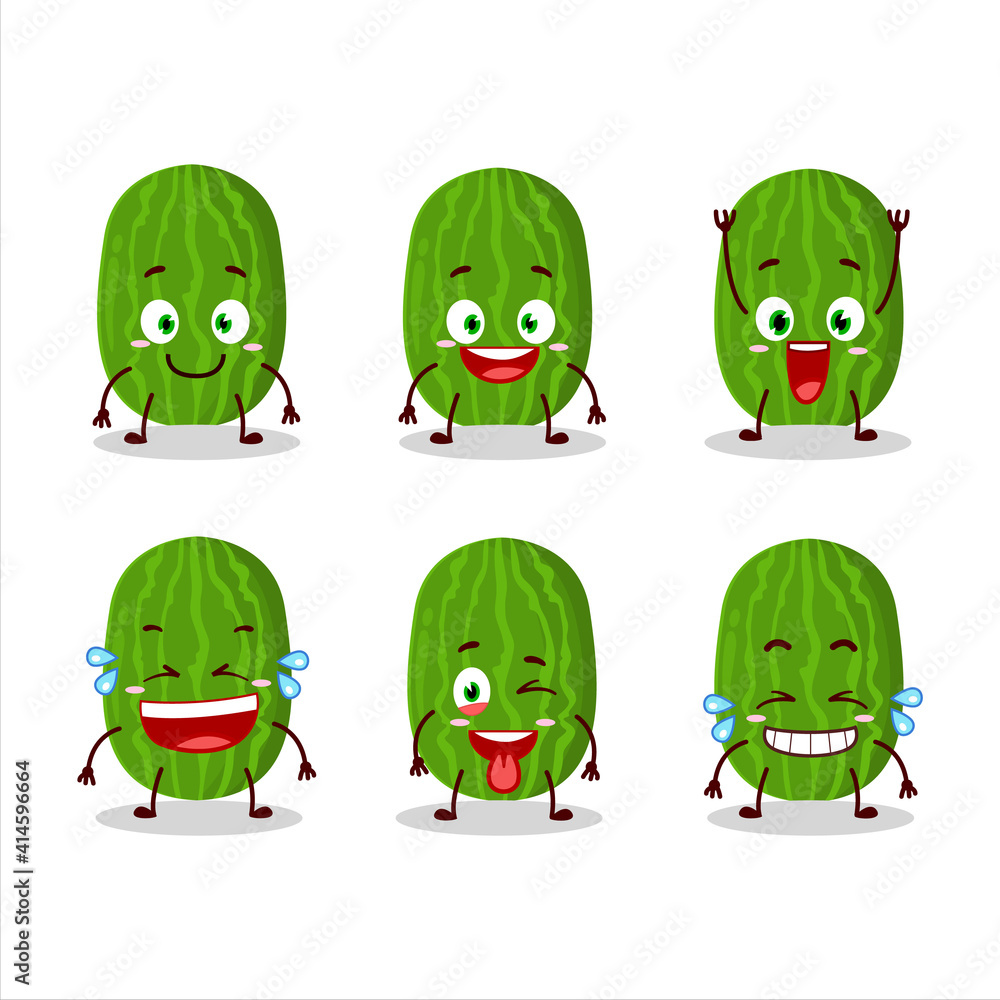 Cartoon character of cucamelon with smile expression Cartoon character of cucamelon with smile expression