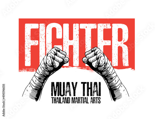 illustration of muay thai martial arts  photo