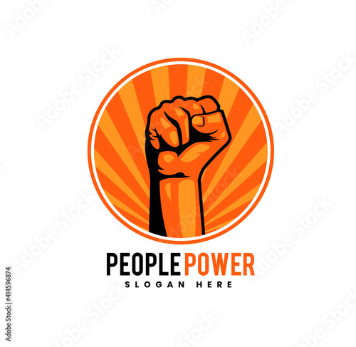 people power template design  for logo, badge, emblem and other