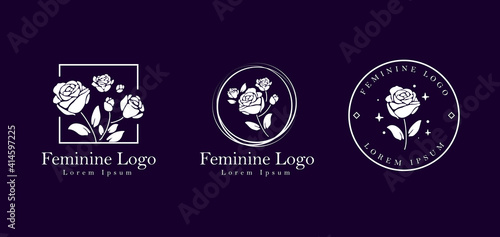 feminine flower logo design