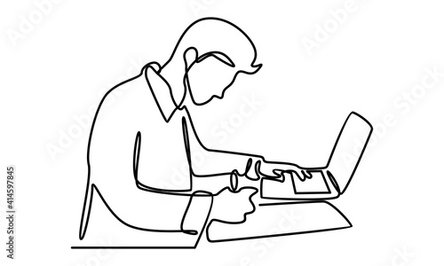 Continue line of businessman working from home