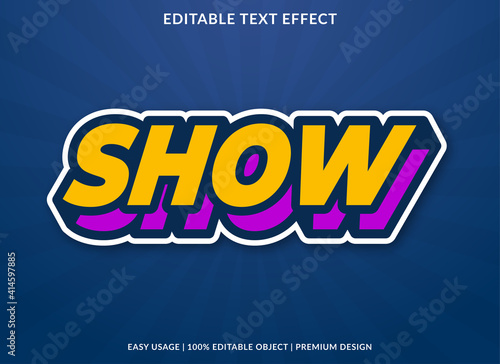 show text effect template design with bold style and 3d concept use for business brand and logo