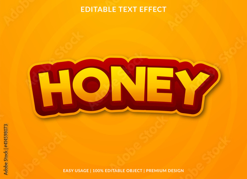 honey text effect template design with bold style and 3d concept use for business brand and logo
