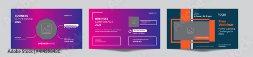 webinar online or offline conference banner template package vector eps 10.Banner live webinar promotion for social media. online meeting work from home.  Announcement poster concept in flat style. 