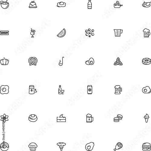 icon vector icon set such as: chicken, beach, beer glass, cannelloni, quality, sedative, pepper, calorie, shiny, roast, abstract, eating, winery, pretzel, mushroom, ladle, waffle, watermelon