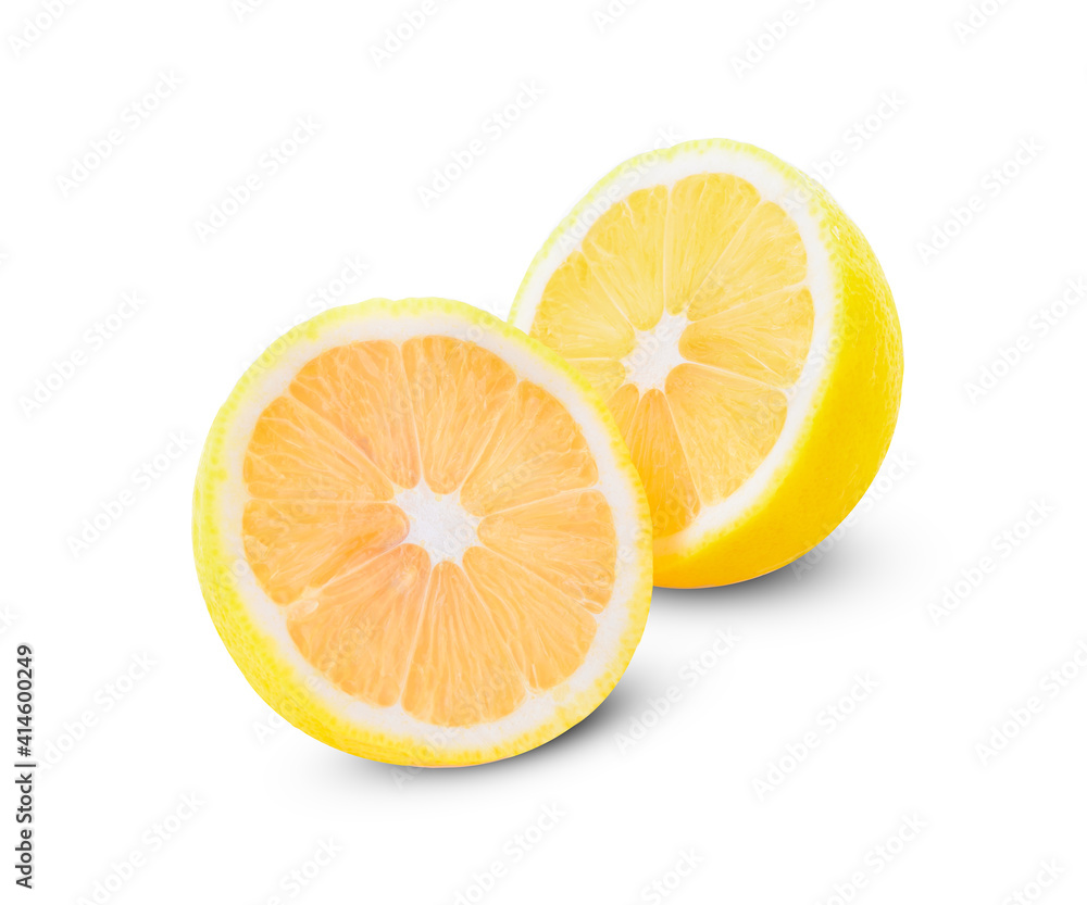 Lemon slices isolated on white background. Lemon slices isolated on white background.