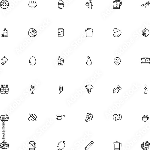 icon vector icon set such as: flame, garganelli, drawn, basil, orange pore fungus, champagne, cappelletti, recycle, takeaway, french press, fall, tin, kiwifruit, doughnut, pepperoni, dining