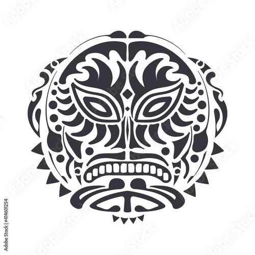 Maori mask for tattoo design