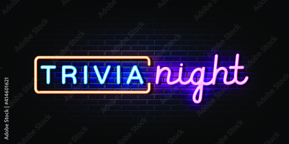 Trivia Night Neon Signs Style Text Vector Trivia Night Neon Signs Style Text Vector