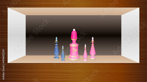 A perfume bottle showcase. Decorate your favorites