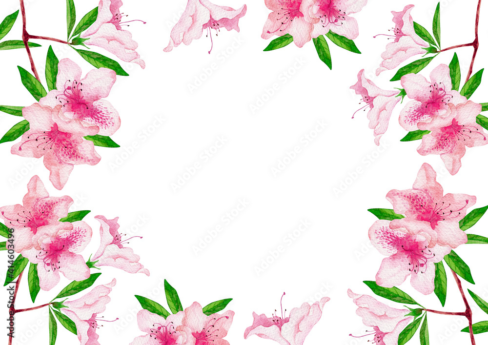 ツツジ 春 背景 フレーム 水彩 イラスト Stock Illustration Adobe Stock ツツジ 春 背景 フレーム 水彩 イラスト Stock Illustration Adobe Stock