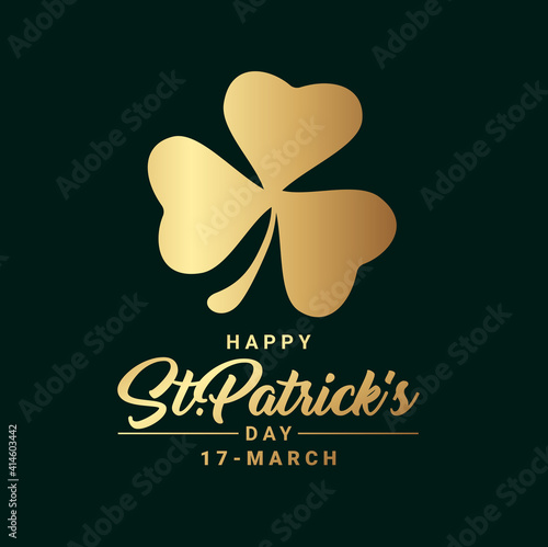 St. Patrick Day poster. Clover design elements with wishing lettering decoration. Vector illustration