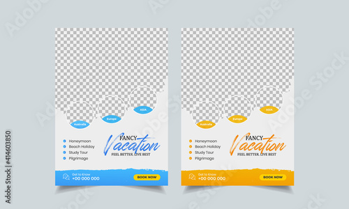travel flyer design template, tour flyer, tourism color a4 print ready flyer