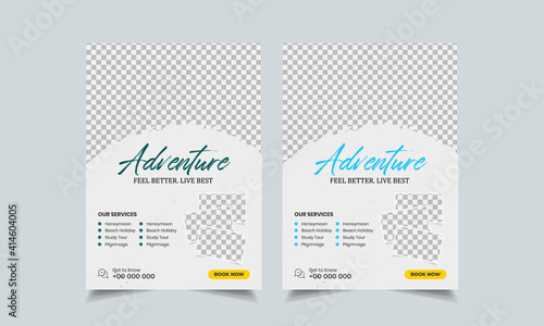 travel flyer design template, tour flyer, tourism color a4 print ready flyer