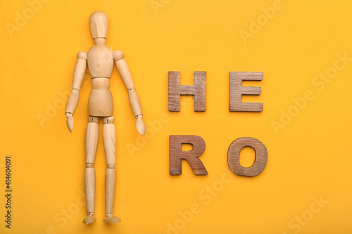 Wooden mannequin with word ...