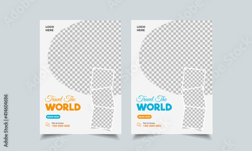 travel flyer design template, tour flyer, tourism color a4 print ready flyer