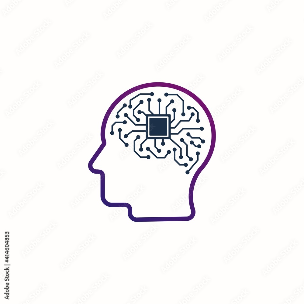 Artificial Intelligence (AI) Technology icon element logo template,brain technology,smart people. Artificial Intelligence (AI) Technology icon element logo template,brain technology,smart people.