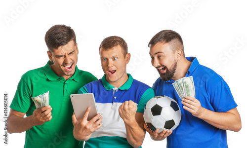 Happy men after winning of ...