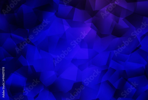 Dark BLUE vector low poly texture.