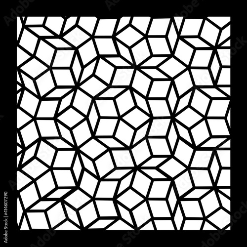 pattern parquet and penrose mosaics. black and white