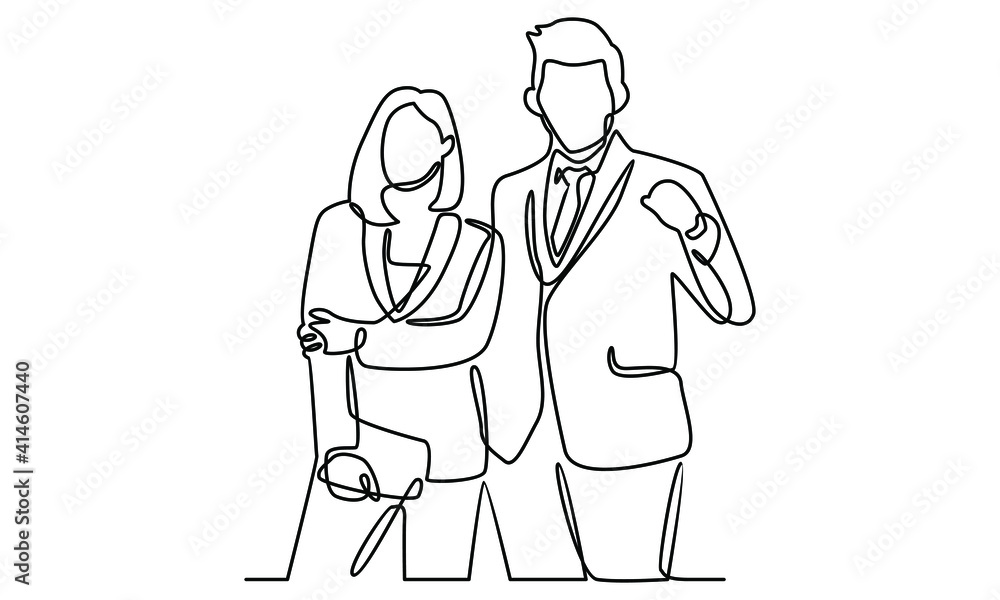 Continue line of businessman and businesswoman Continue line of businessman and businesswoman