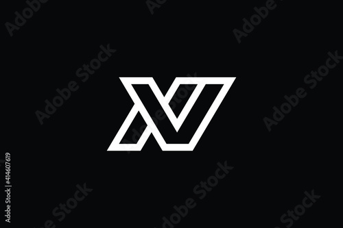 VN logo letter design on luxury background. NV logo monogram initials letter concept. VN icon logo design. NV elegant and Professional letter icon design on black background. N V VN NV