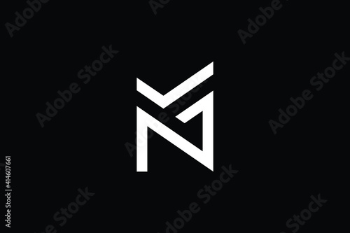MN logo letter design on luxury background. NM logo monogram initials letter concept. MN icon logo design. NM elegant and Professional letter icon design on black background. M N NM MN