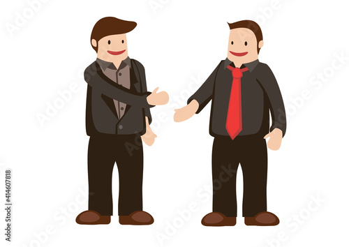 Businessmen partnership handshake meeting. Concept of a good deal.