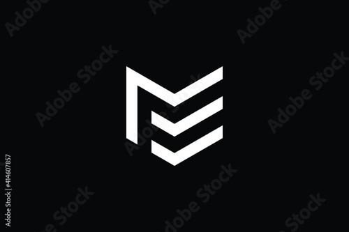 ME logo letter design on luxury background. EM logo monogram initials letter concept. ME icon logo design. EM elegant and Professional letter icon design on black background. M E EM ME