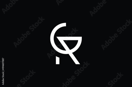 GR logo letter design on luxury background. RG logo monogram initials letter concept. GR icon logo design. RG elegant and Professional letter icon design on black background. G R RG GR