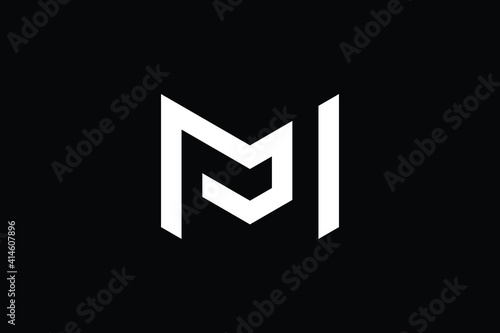 MP logo letter design on luxury background. PM logo monogram initials letter concept. MP icon logo design. PM elegant and Professional letter icon design on black background. M P PM MP