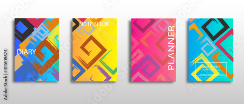 Minimal vector abstract cover notebook design. Planner and diary cover for print.