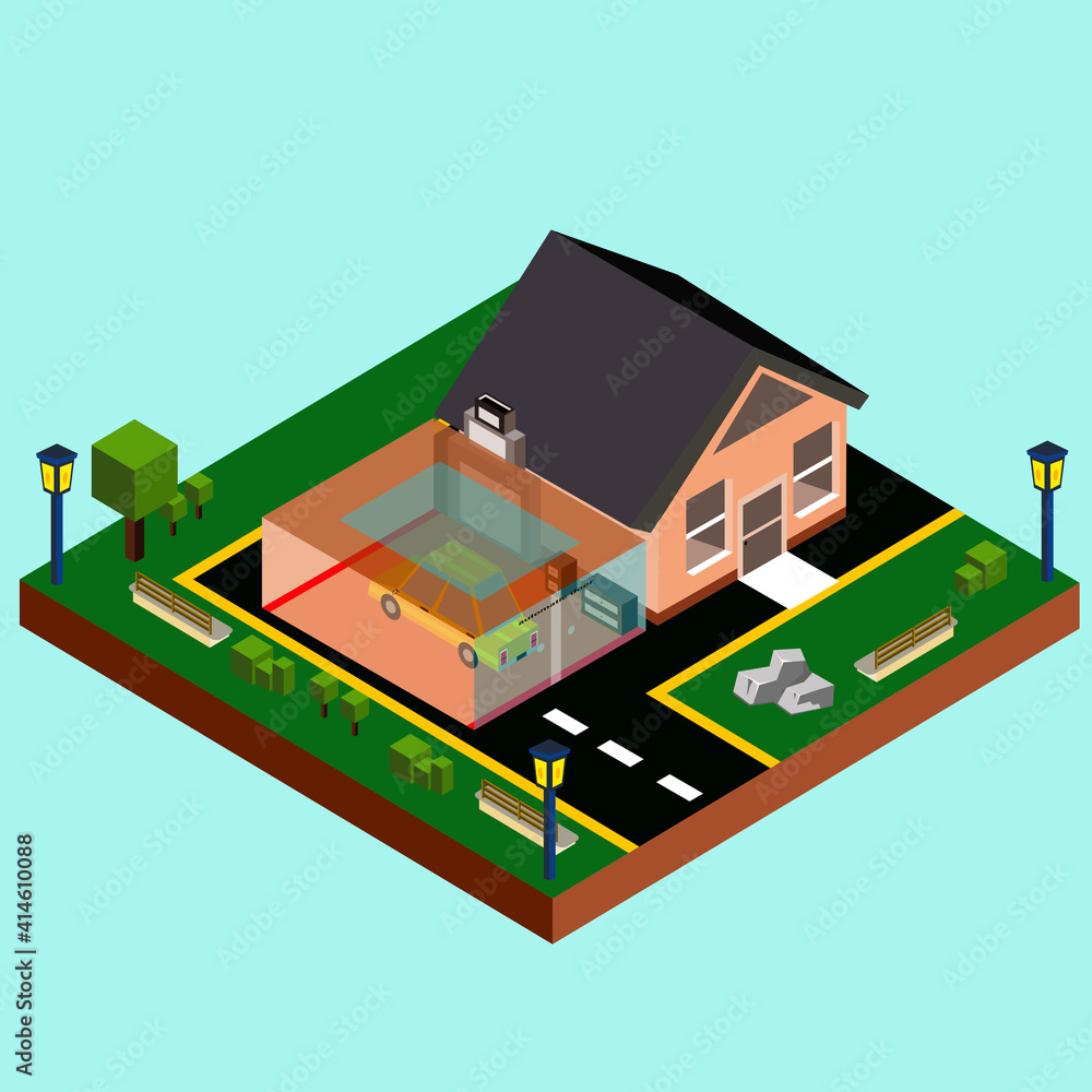 isometric house on the floor isometric house on the floor