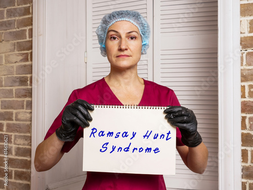 Medical concept about Ramsay Hunt Syndrome with sign on the page. photo