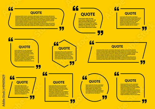 Quote box frame, speech bubbles templates and communication quote frames