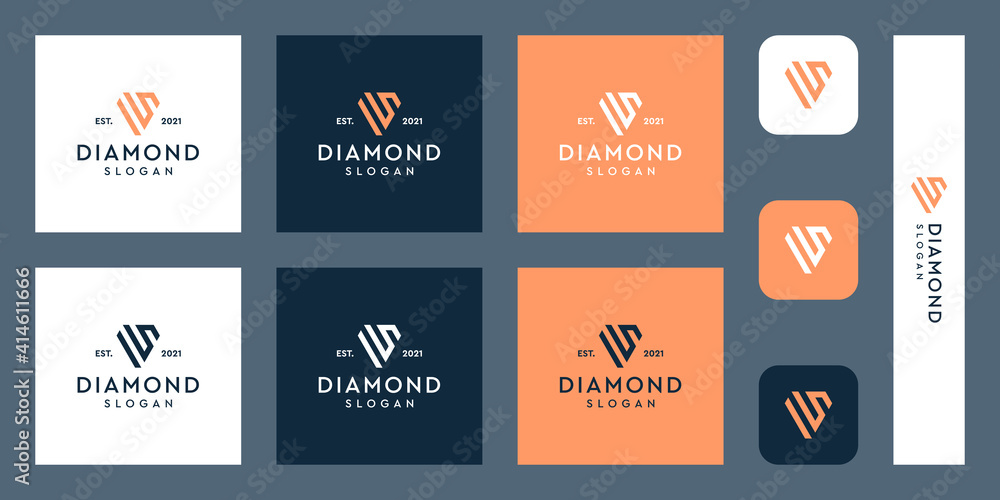 combination of the letters S/N monogram logo with abstract diamond shapes. Hipster elements of typographic design. icons for business, elegance, and simple luxury. Premium Vectors.