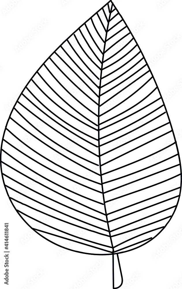 Outline hand draw Leaf. Ecology hand draw Outline hand draw Leaf. Ecology hand draw