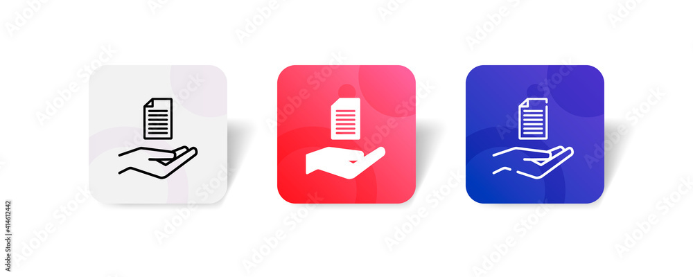 pixel perfect hand with document icon set in line, solid, glyph, 3d gradient style pixel perfect hand with document icon set in line, solid, glyph, 3d gradient style