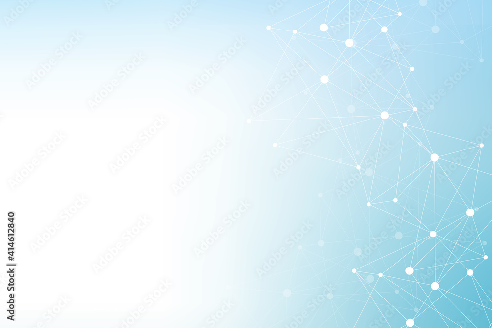 Geometric abstract background with connected line and dots. Structure molecule and communication. Big Data Visualization. Medical, technology, science background. Vector illustration. Geometric abstract background with connected line and dots. Structure molecule and communication. Big Data Visualization. Medical, technology, science background. Vector illustration.