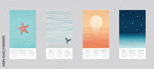 Calendar 2021. Yearly Planner with all Months.