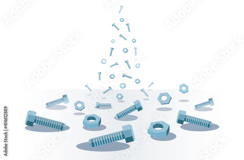 screws and nuts background vector illustration