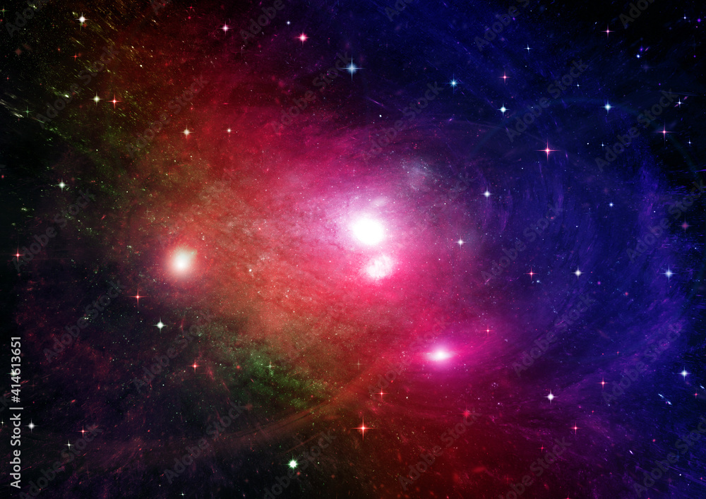 galaxy in a free space. 3D rendering